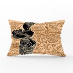 - Rh-Dik-5839-Gorsel1 - Realhomes Etnik Desen Zeminli Afrika Kadın Motifli Dekoratif Dikdörtgen Yastık Kılıfı Realhomes
