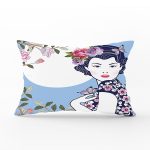 Çiçek Detaylı Modern Kadın Motifli Dekoratif Dikdörtgen Yastık Kılıfı Realhomes