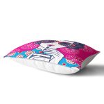 Pembe Zeminde Havai Fişek Figürlü Gözlüklü Fashion Girl Modern Dikdörtgen Kırlent Kılıfı Realhomes