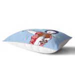 Mavi Zeminde Keman Çalan Japon Kız Desenli Dekoratif Dikdörtgen Kırlent Kılıfı Realhomes