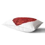 Kırmızı Kalp Desenli Dijital Baskılı Dekoratif Dikdörtgen Yastık Kırlent Kılıfı Realhomes