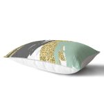 Gold Detaylı Modern Motifler Dijital Baskılı Modern Dikdörtgen Yastık Kırlent Kılıfı Realhomes