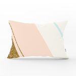 - Rh-Dik-7006-Gorsel1 - Realhomes Pembe Krem Gold Motifli Dijital Baskılı Modern Dikdörtgen Yastık Kırlent Kılıfı Realhomes