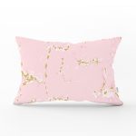 Pembe Zemin Mermer Motifli Dijital Baskılı Modern Dikdörtgen Yastık Kırlent Kılıfı Realhomes