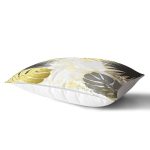 Mermer Zeminli Gold Ve Siyah Yapraklar Dijital Baskılı Modern Dikdörtgen Kırlent Kılıfı Realhomes