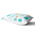 Beyaz Zeminde Mavi Gold Puanlı Dijital Baskılı Modern Dikdörtgen Yastık Kırlent Kılıfı Realhomes