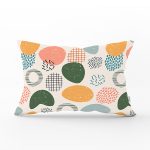 Ekru Zeminde Geometrik Zeminler Dijital Baskılı Modern Dikdörtgen Yastık Kırlent Kılıfı Realhomes