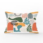 - Rh-Dik-7021-Gorsel1 - Realhomes Ekru Zeminde Sanatsal Motifler Dijital Baskılı Modern Dikdörtgen Yastık Kırlent Kılıfı Realhomes