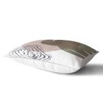 Beyaz Zeminde Suluboya Devetabanı Yaprak Motifli Modern Dikdörtgen Yastık Kırlent Kılıfı Realhomes