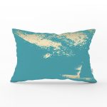 - Rh-Dik-7044-Gorsel1 - Realhomes Turkuaz Zeminde Gold Detaylı Dijital Baskılı Modern Dikdörtgen Yastık Kırlent Kılıfı Realhomes