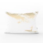 Beyaz Zeminde Gold Detaylı Dijital Baskılı Modern Dikdörtgen Yastık Kırlent Kılıfı Realhomes