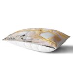 Gold Detaylı Soyut Çizimli Dijital Baskılı Modern Dikdörtgen Yastık Kırlent Kılıfı Realhomes