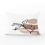 Geometrik Desenli Yaprak Motifli Dijital Baskılı Modern Dikdörtgen Yastık Kırlent Kılıfı Realhomes