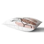 Geometrik Desenli Yaprak Motifli Dijital Baskılı Modern Dikdörtgen Yastık Kırlent Kılıfı Realhomes