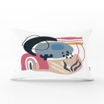 Estetik Tasarımlı Geometrik Şekiller Dijital Baskılı Modern Dikdörtgen Yastık Kırlent Kılıfı Realhomes