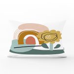 Sanatsal Motifli Çiçek Detaylı Dijital Baskılı Modern Dikdörtgen Yastık Kırlent Kılıfı Realhomes