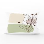 Minimal Desenli Çiçek Motifli Dijital Baskılı Modern Dikdörtgen Yastık Kırlent Kılıfı Realhomes