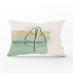 Pastel Renkli Zemin Üzerine Onedraw Yaprak Çizimli Modern Dikdörtgen Kırlent Kılıfı Realhomes