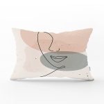 Pastel Renkli Zemin Üzerine Onedraw Çizimli Dijital Baskılı Modern Dikdörtgen Kırlent Kılıfı Realhomes