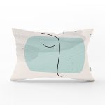 Renkli Onedraw Çizimli Dijital Baskılı Modern Dikdörtgen Yastık Kırlent Kılıfı Realhomes