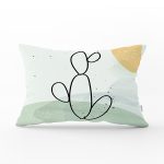 - Rh-Dik-7080-Gorsel1 - Realhomes  Soft Renkli Onedraw Çizimli Dijital Baskılı Modern Dikdörtgen Yastık Kırlent Kılıfı Realhomes