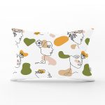 Beyaz Zemınde Bayan Desenli Dijital Baskılı Modern Dikdörtgen Yastık Kırlent Kılıfı Realhomes