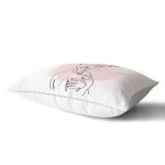 Beyaz Zeminde Bayan Desenli Dijital Baskılı Modern Dikdörtgen Yastık Kırlent Kılıfı Realhomes