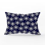 Lacivert Zeminli Beyaz Kartanesi Desenli Dijital Baskılı Modern Dikdörtgen Yastık Kılıfı Realhomes