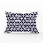 - Rh-Dik-7104-Gorsel1 - Realhomes Lacivert Zeminli Beyaz Kartanesi Desenli Dijital Baskılı Modern Dikdörtgen Yastık Kılıfı Realhomes