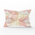 Beyaz Zemınli Soft Renkli Yapraklı Dijital Baskılı Modern Dikdörtgen Yastık Kırlent Kılıfı Realhomes