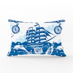 Gold Zemin Uzerinde Sıyah Zigzag Çizimli Dijital Baskılı Modern Dikdörtgen Yastık Kılıfı Realhomes