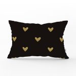 - Rh-Dik-7116-Gorsel1 - Realhomes Siyah Zeminde Gold Puantiyeli Dijital Baskılı Modern Dikdörtgen Yastık Kırlent Kılıfı Realhomes