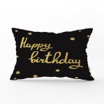 - Rh-Dik-7119-Gorsel1 - Realhomes Siyah Zeminde Gold Yıldız Desenli Dijital Baskılı Modern Dikdörtgen Yastık Kırlent Kılıfı Realhomes