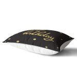 - Rh-Dik-7119-Gorsel2 - Realhomes Siyah Zeminde Gold Yıldız Desenli Dijital Baskılı Modern Dikdörtgen Yastık Kırlent Kılıfı Realhomes