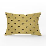 - Rh-Dik-7121-Gorsel1 - Realhomes Gold Zeminde Beyaz Ok Motifli Dijital Baskılı Modern Dikdörtgen Yastık Kırlent Kılıfı Realhomes