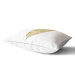 Beyaz Zeminde Gold Kuş Tüyü Desenli Dijital Baskılı Modern Dikdörtgen Yastık Kırlent Kılıfı Realhomes