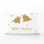 - Rh-Dik-7144-Gorsel1 - Realhomes Beyaz Zeminde Gold Renkli Çan Desenli Dijital Baskılı Modern Dikdörtgen Yastık Kırlent Kılıfı Realhomes