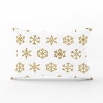 - Rh-Dik-7145-Gorsel1 - Realhomes Beyaz Zeminde Gold Renkli Kar Tanesi Desenli Dijital Baskılı Modern Dikdörtgen Kırlent Kılıfı Realhomes
