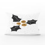 Beyaz Zeminde Onedraw Çizimli Yaprak Desenli Dijital Baskılı Modern Dikdörtgen Kırlent Kılıfı Realhomes