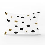 - Rh-Dik-7151-Gorsel1 - Realhomes Beyaz Zeminde Gold Ve Siyah Renkli Pauntiyeler Modern Dikdörtgen Yastık Kırlent Kılıfı Realhomes