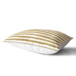 Beyaz Zeminde Gold Zigzag Desenli Dijital Baskılı Modern Dikdörtgen Yastık Kırlent Kılıfı Realhomes