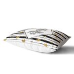 Beyaz Zeminde Gold Yapraklı Thanks Yazılı Dikdörtgen Yastık Kırlent Kılıfı Realhomes