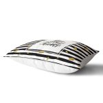 - Rh-Dik-7170-Gorsel2 - Realhomes Siyah Beyaz Zeminde Gold Yapraklı Thanks Yazılı Modern Dikdörtgen Yastık Kırlent Kılıfı Realhomes