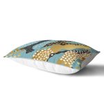 Renkli Zeminde Gold Detaylı Dijital Baskılı Modern Dikdörtgen Yastık Kırlent Kılıfı Realhomes