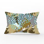 - Rh-Dik-7181-Gorsel1 - Realhomes Renkli Zemin Uzerinde Onedraw Çizimli Dijital Baskılı Modern Dikdörtgen Yastık Kırlent Kılıfı Realhomes