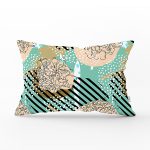 - Rh-Dik-7182-Gorsel1 - Realhomes Renkli Zemin Uzerinde Onedraw Çizimli Dijital Baskılı Modern Dikdörtgen Yastık Kırlent Kılıfı Realhomes