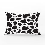 Beyaz Zeminli Siyah Puantiye Desenli Dijital Baskılı Modern Dikdörtgen Yastık Kırlent Kılıfı Realhomes