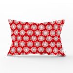 - Rh-Dik-7189-Gorsel1 - Realhomes Kırmızı Zemin Üzerinde Beyaz Kartanesi Desenli Modern Dikdörtgen Yastık Kırlent Kılıfı Realhomes