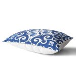 Mavi Zemin Üzerinde Çini Desenli Dijital Baskılı Modern Dikdörtgen Yastık Kırlent Kılıfı Realhomes