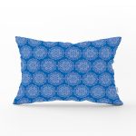 Mavi Zeminli Kartanesi Desenli Dijital Baskılı Modern Dikdörtgen Yastık Kırlent Kılıfı Realhomes